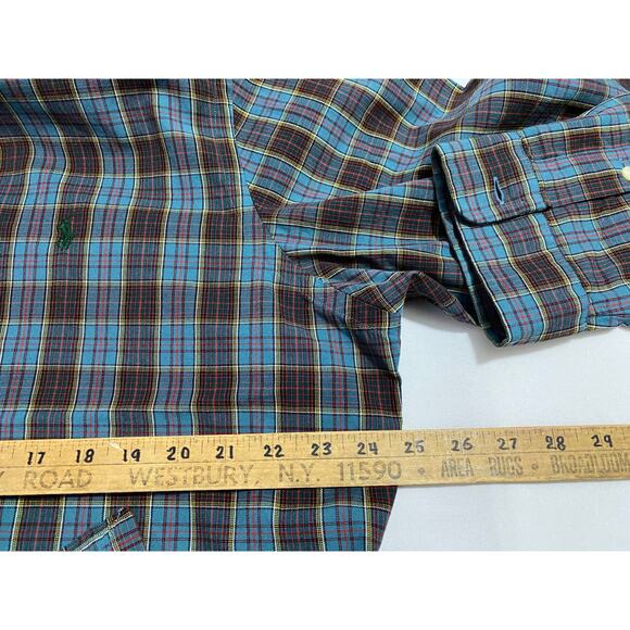 Ralph Lauren Button Down Shirt Men’s Size 2XL Long Sleeve Plaid Blue Classic Fit - Picture 4 of 9